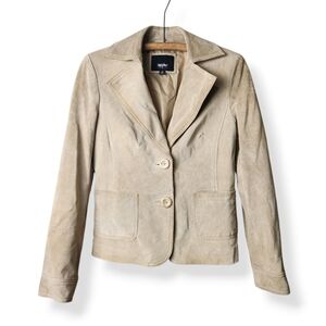 Vintage Mossimo Tan Leather Suede Blazer Jacket Small
